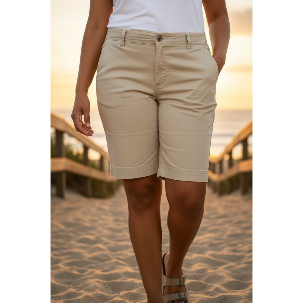 Natural Reflections Womens‎ Shorts SZ 14 Khaki NWT